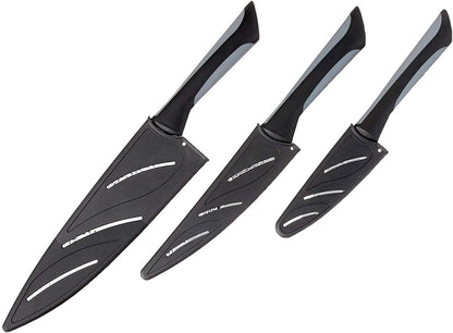 kai PRO Luna 3 Piece Starter Knife Set, Kitchen Knife Set, Includes 8" Chef's Knife, 3.5" Paring Knife, and 6" Utility Knife, Hand-Sharpened Japanese Kitchen Knives,Silver