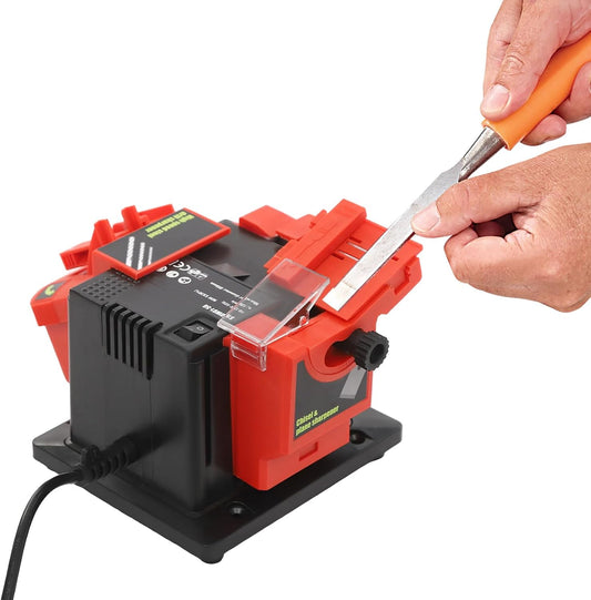 3-in-1 Multifunctional Electric Sharpener 96W, Universal Sharpening Station for Knives, Chisels, Drills & Scissors, Adjustable Angle, Emery Grinding Wheel