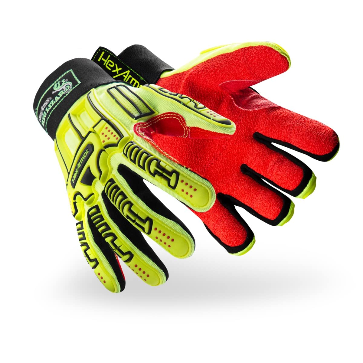 HexArmor Cut-Resistant Impact Protection PU Palm Work Gloves | Rig Lizard® Series 2095 | Large