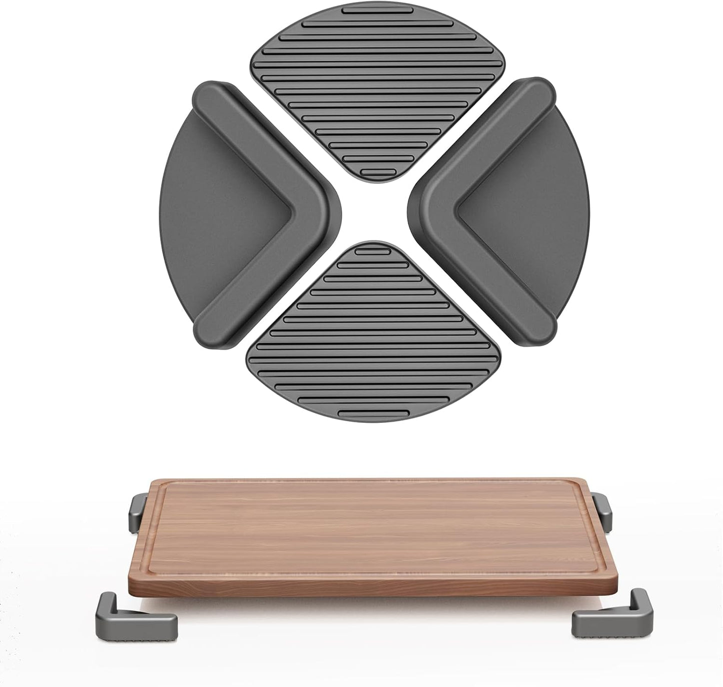 Silicone Non-Slip Feet for Titanium Cutting boards, Non-Slip Rubber Cutting Board Feet,Durable Anti-Slip Cutting Board Pads for Wooden & Plastic Boards (Gray)