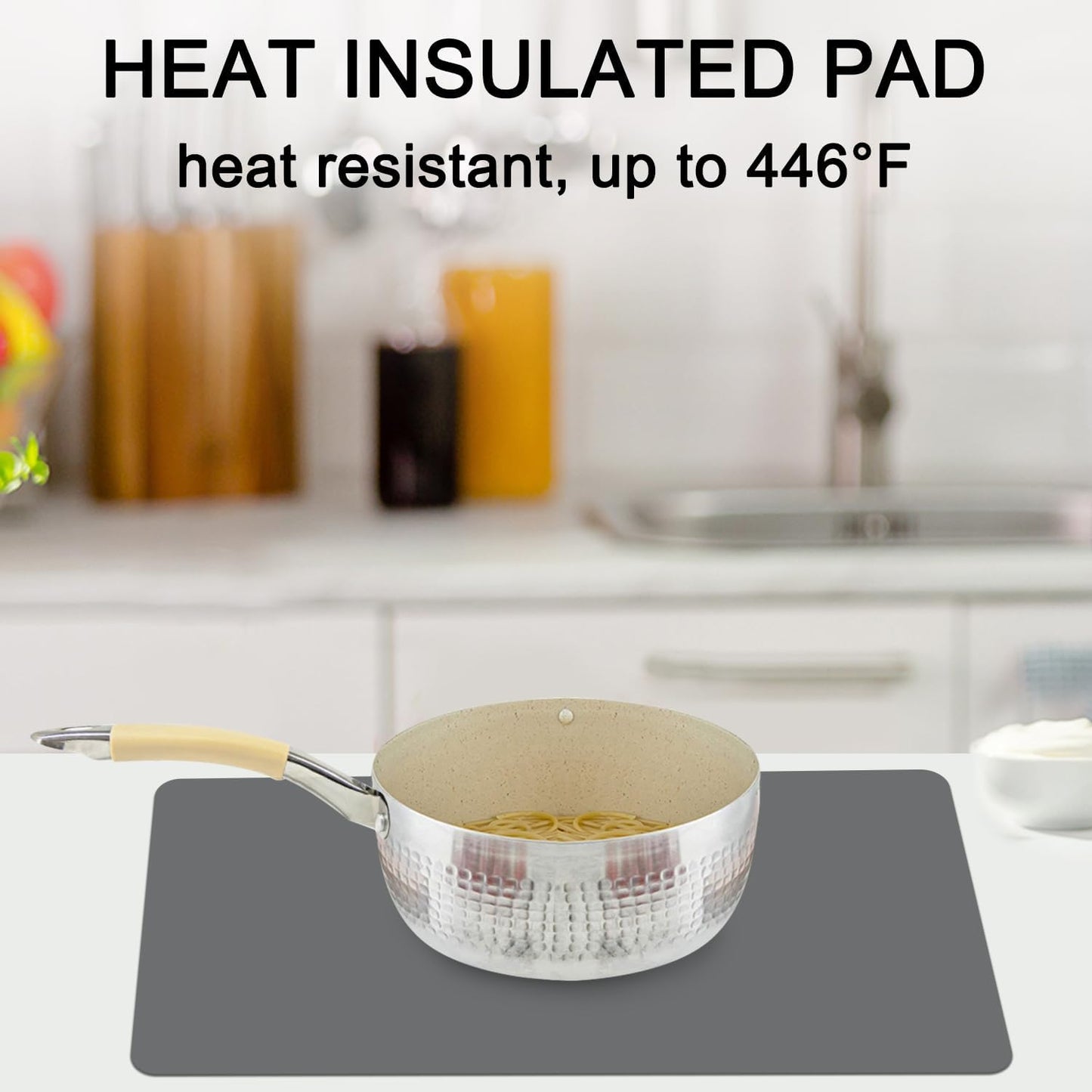 Extra Large Dark Green Countertop Mat - Silicone Table Kitchen Desk Mat - Non-Slip & Heat Resistant - Dinner Placemat Pastry Dough Rolling Mat - Colors B