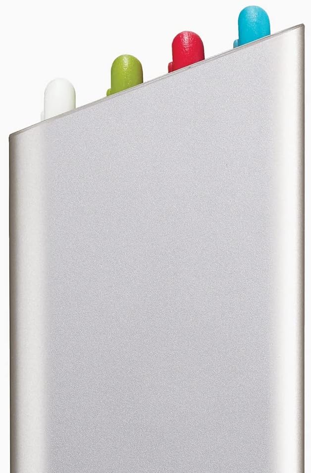 Joseph Joseph Folio Plastic Kitchen Cutting Board Set with Storage Case Color-Coded Easy-Access Design Dishwasher Safe Non-Slip, Large, Silver