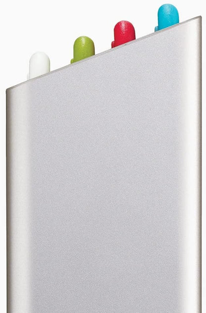 Joseph Joseph Folio Plastic Kitchen Cutting Board Set with Storage Case Color-Coded Easy-Access Design Dishwasher Safe Non-Slip, Large, Silver