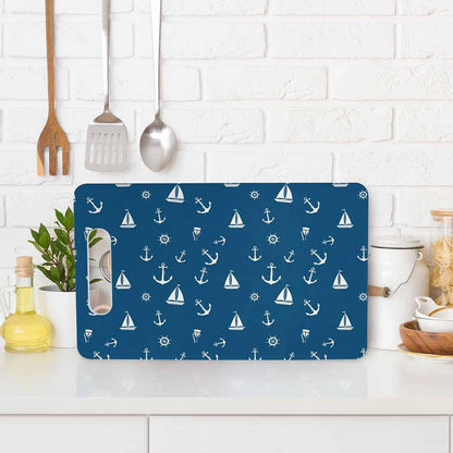 Coffee Set Cutting Board with Handles Coffee Maker Muffin Cup Flower Hot Drink Love Cutting Boards Plastic Safe Chopping Board for Kitchen 16" x 10" x 0.24"
