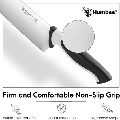 7.5-Inch Nakiri Knife, High Carbon Stainless Steel Hollow Grind Blade, Razor Sharp Edge, Ergonomic Non-Slip Handle, Cleaver Style, DT-50 Series, Orange