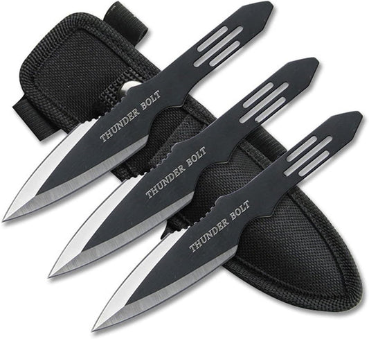Perfect Point PP-595-3RD-MC Master Cutlery PP-595-3RD 3Piece 5Thrower Red Grinding Line in Nylon Sheath