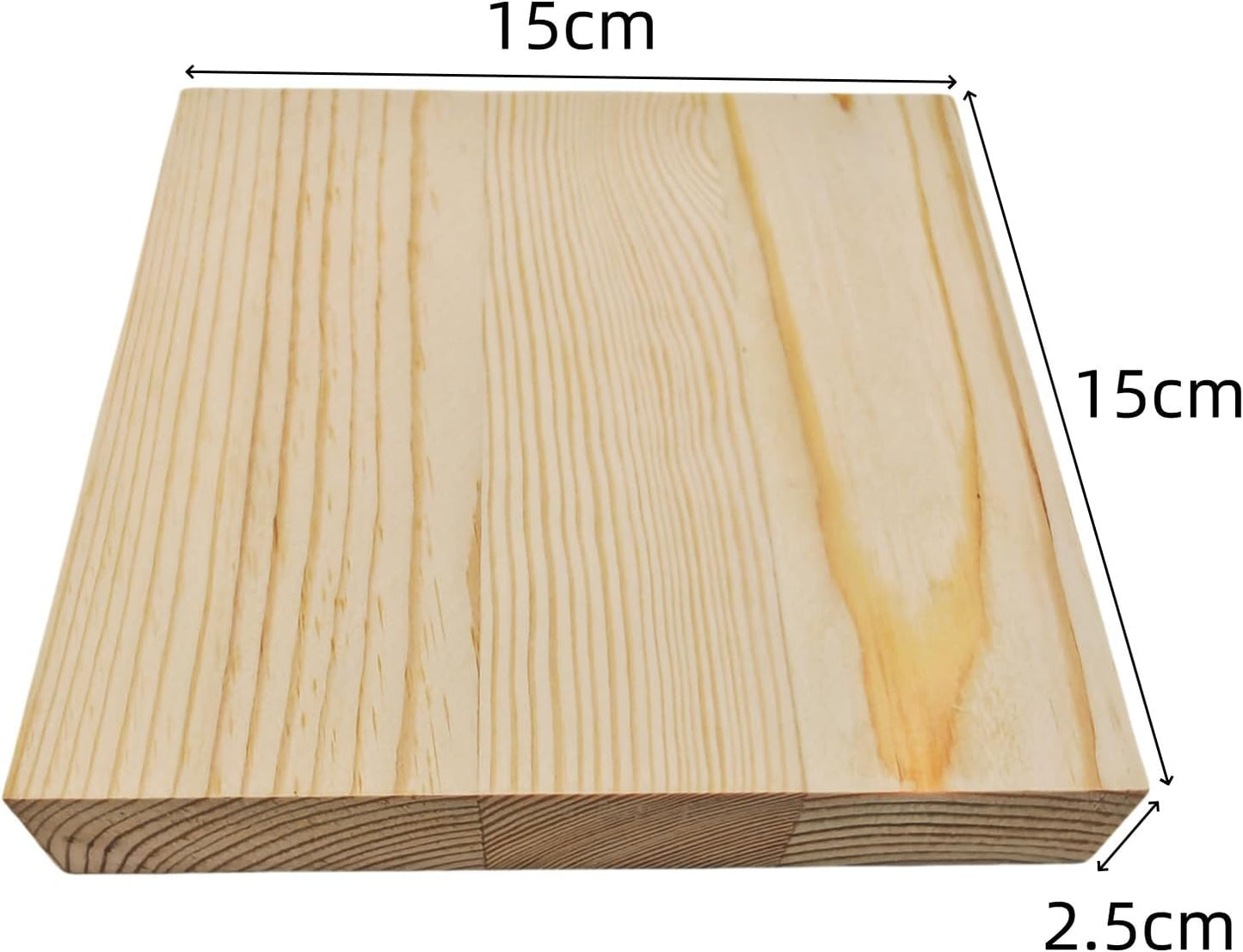 6PCS Unfinished Wood Square Blocks for Crafts, 6x6x1in Blank Wooden Squares Pine Wood Boards for Carving,DIY Wood Coasters,Painting & Burning
