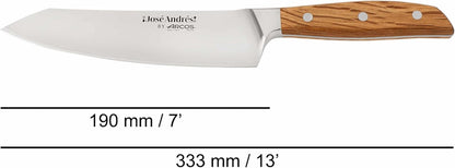 Arcos Jose Andres 10-Inch Fillet Knife Forged Meat Slicer | Professional NITRUM Stainless Steel Blade with Silk Edge | Ideal for Slicing Ham or Prosciutto | Ergonomic Holm Oak Wood Handle