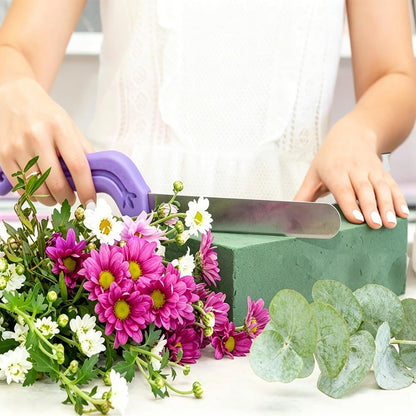 Tinsow Floral Foam Knife Florist Professional Cutting Knife for Flower Foam Block, Cake, Fruit, Utility Tool for Flower Clay Blocks (Light Purple)