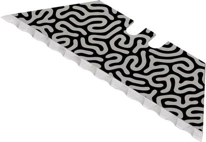 NDZ Performance Serrated Steel Blade Replacement for Utility Knife & Box Cutters, Custom Double Sided Laser Engraved Designs, Silver - Skull - 3 Pack