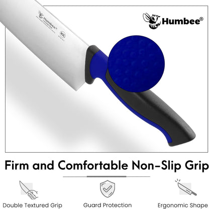 7.5-Inch Nakiri Knife, High Carbon Stainless Steel Hollow Grind Blade, Razor Sharp Edge, Ergonomic Non-Slip Handle, Cleaver Style, DT-50 Series, Orange