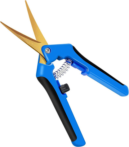 iPower 6.5 Inch Gardening Hand Pruner Pruning Shears Trimming Scissors with Straight Stainless Steel Blades for Bonsai, Herb, Bud, Hedge, 4-Pack, Yellow