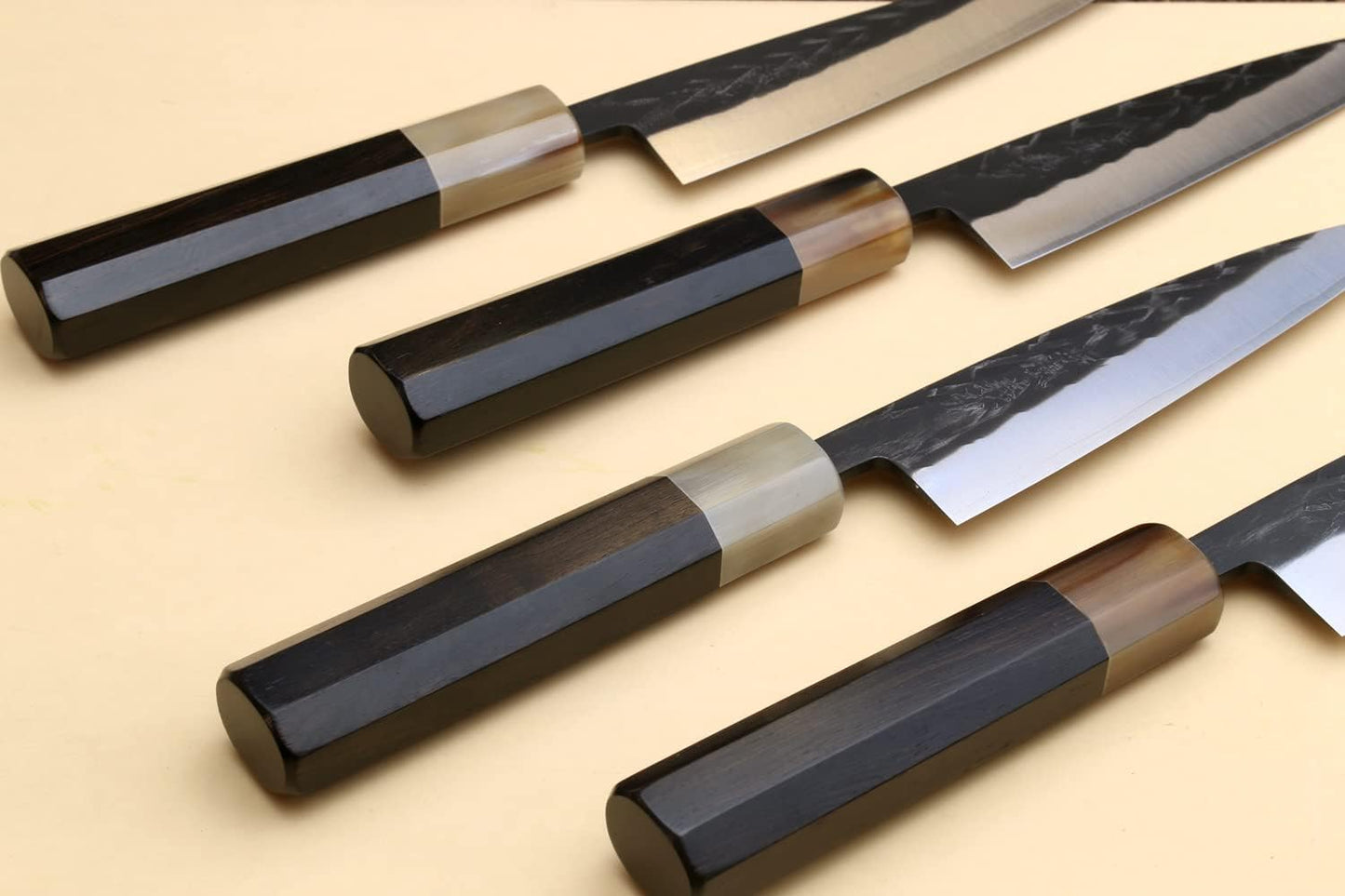 Yoshihiro High Performance SLD Kurouchi Petty Utility Knife Ebony Handle with Saya Cover (5.3"(135mm) & Saya)