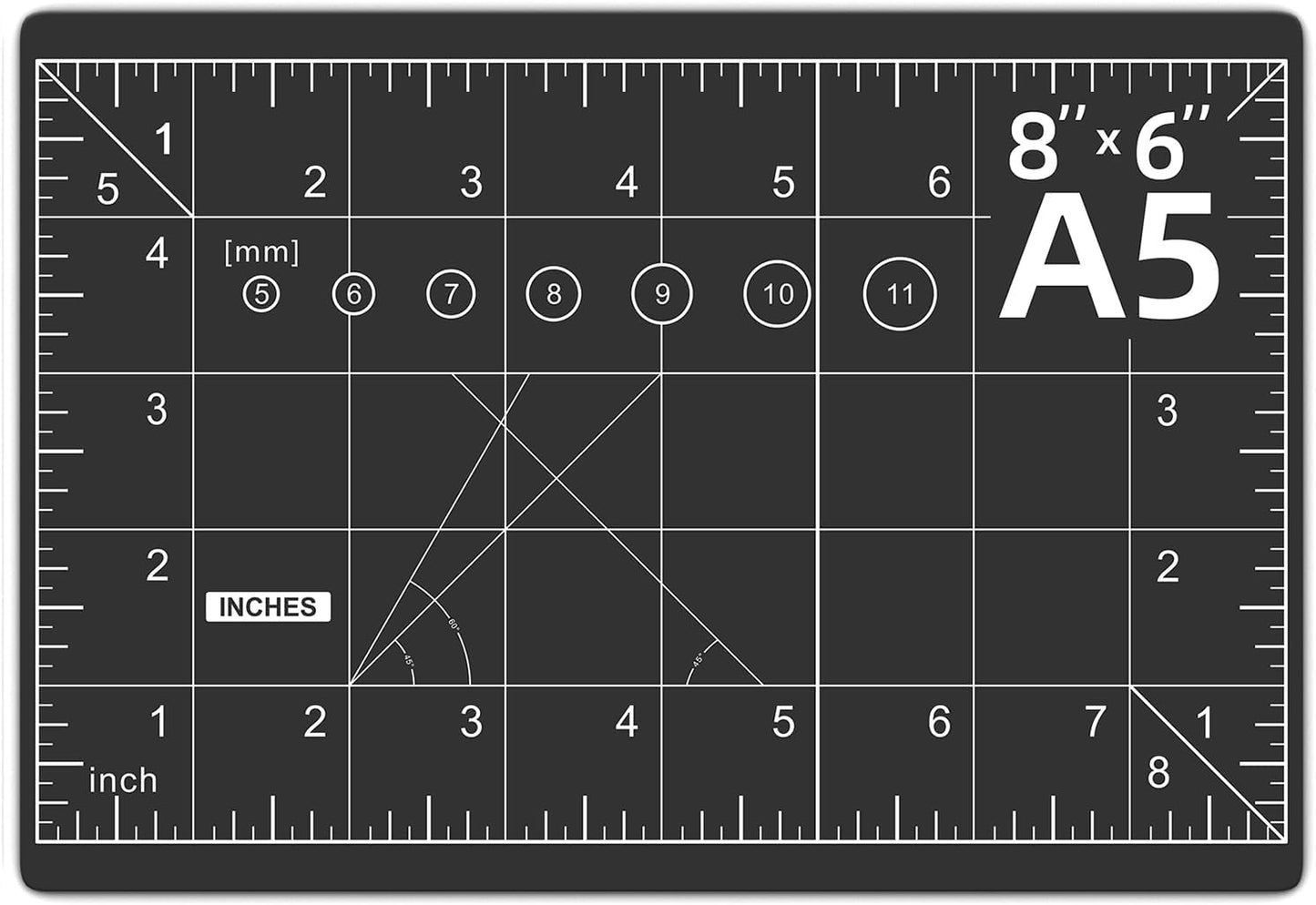 DIYSELF Cutting Mat 8in×6in, Self Healing Cutting Mat, A5 Rotary Cutting Mats for Crafts Sewing Hobby Fabric Project, 5-Ply Craft Cutting Board Double Sided, Craft Mat, Matting & Mounting Materials