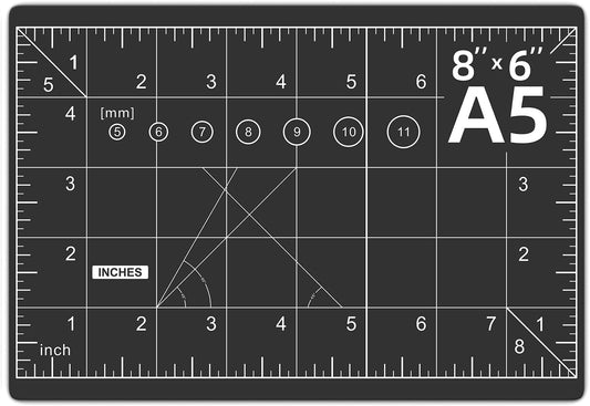 DIYSELF Cutting Mat 8in×6in, Self Healing Cutting Mat, A5 Rotary Cutting Mats for Crafts Sewing Hobby Fabric Project, 5-Ply Craft Cutting Board Double Sided, Craft Mat, Matting & Mounting Materials