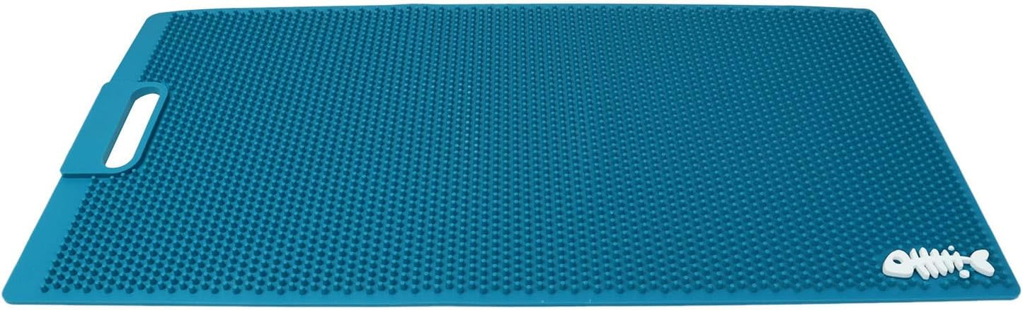 NonSlip Fish Fillet Mat for Filleting, Cutting, Cleaning Heavy Duty Rollable Fish Bait Cutting Board No Need Fish Grippers Large Size Fish Cleaning Mat (14 * 24“, Green)