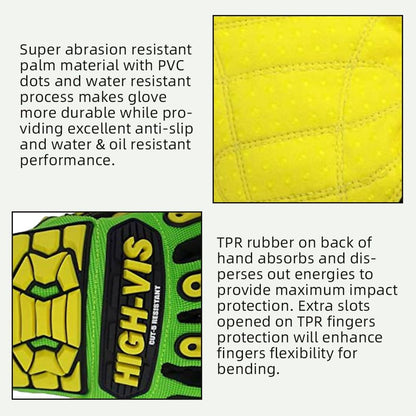 Seibertron High-Vis Series Cut Resistant Reducing Anti-Impact Mechanics Heavy Duty Safety Rescue Oil and Gas Gloves