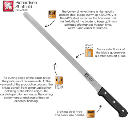 Richardson Sheffield Universal NSF Approved Professional Butcher Knife with Notches, 10-Inch