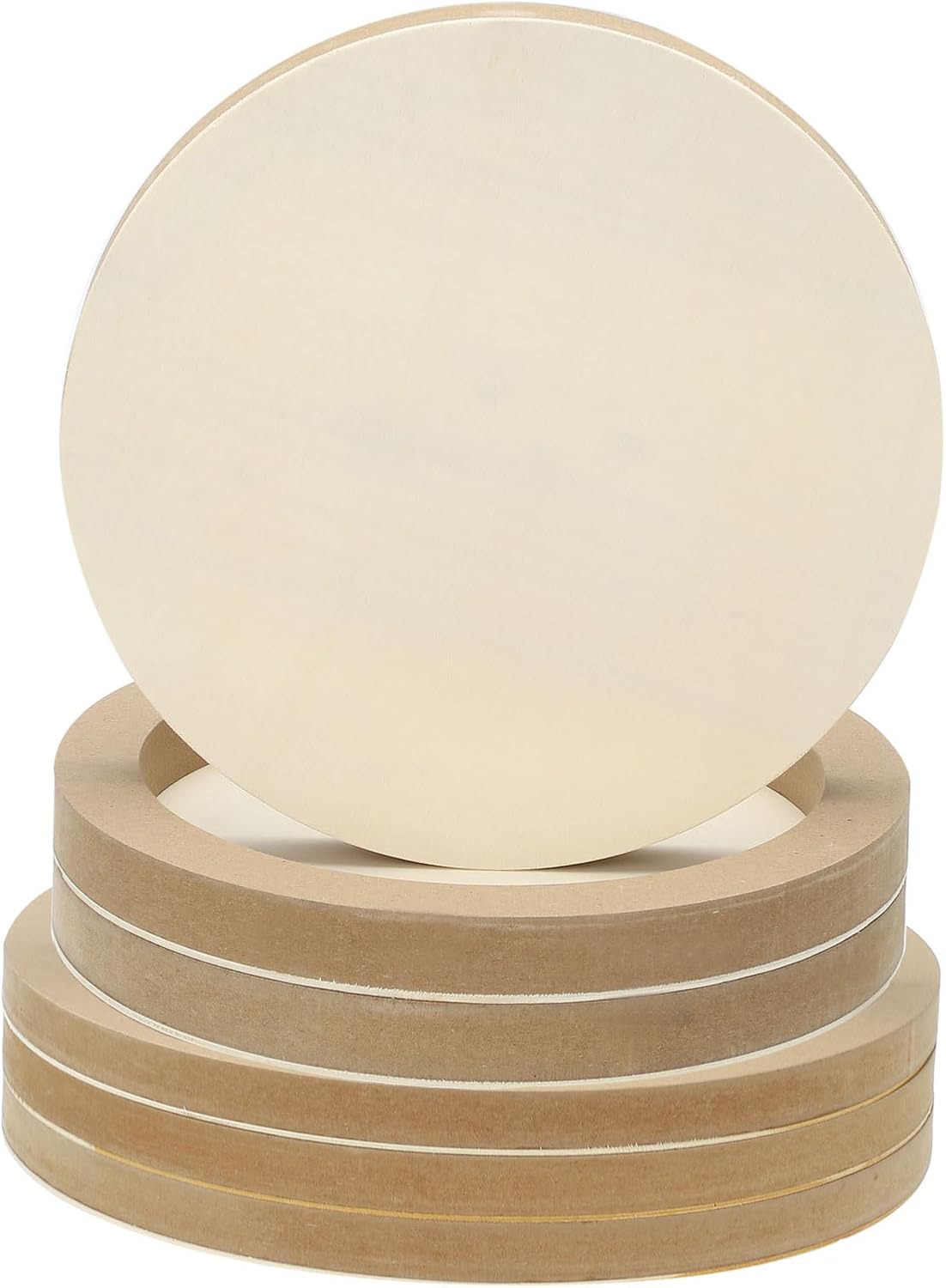 PATIKIL 8" Round Wood Canvas Panels, 6pcs Unfinished Wood Plaque Disc Circle Board for Craft Projects, Art Painting, Carving, Engraving, DIY