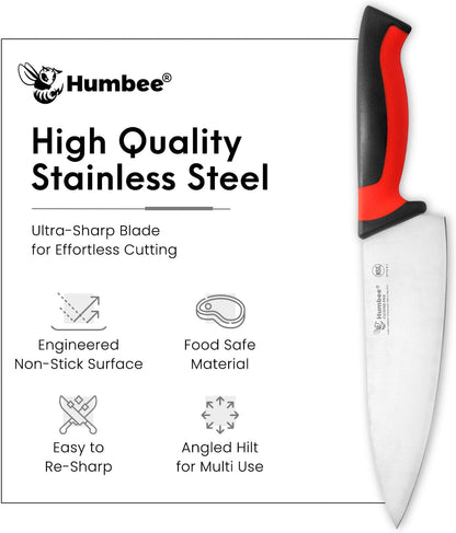 7.5-Inch Nakiri Knife, High Carbon Stainless Steel Hollow Grind Blade, Razor Sharp Edge, Ergonomic Non-Slip Handle, Cleaver Style, DT-50 Series, Orange