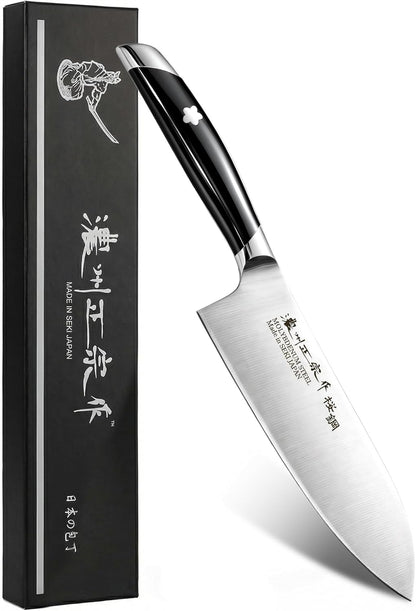 6.7 Inch Santoku Knife, Made in Japan, High Carbon Molybdenum Stainless Steel Japanese Chef Knife with Sakura Handle, Kitchen Knife for Slicing Meat, Vegetable & Fruit