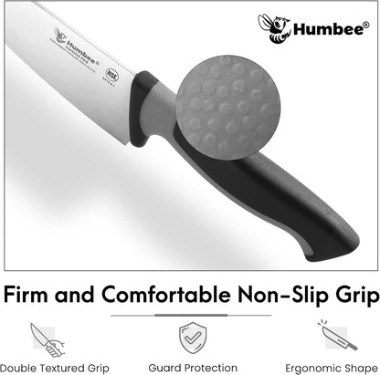 7.5-Inch Nakiri Knife, High Carbon Stainless Steel Hollow Grind Blade, Razor Sharp Edge, Ergonomic Non-Slip Handle, Cleaver Style, DT-50 Series, Orange