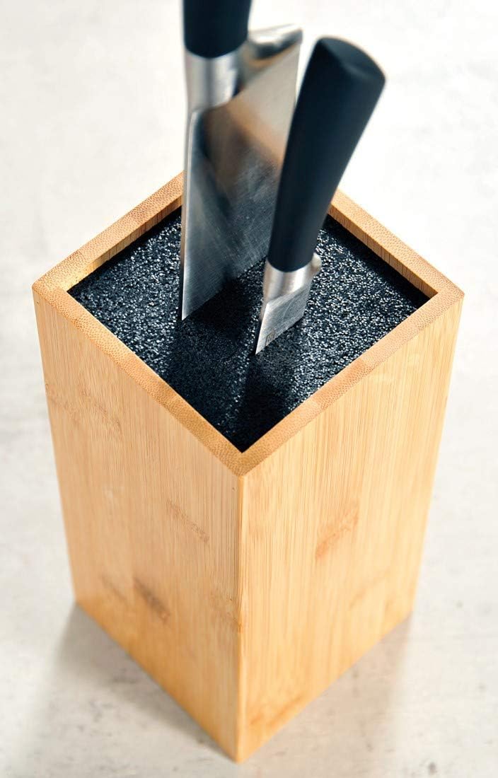Kesper Knife Block, 10 x 10 x 23 cm, Wood, Beige