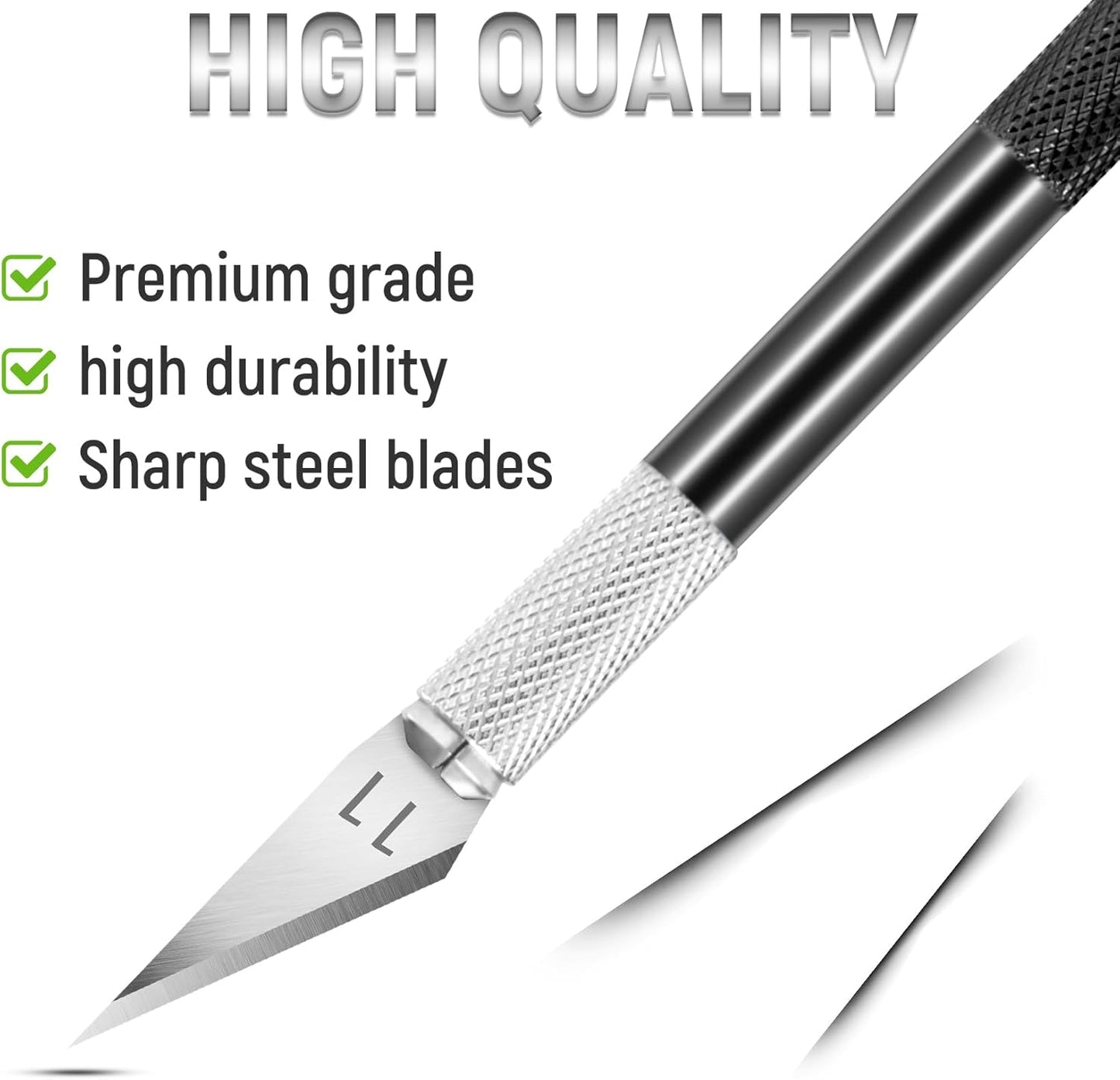 Jetmore 10 Pack Exacto Knife Set, Hobby Knife, SK-5 High Carbon Steel Craft Knife for Pumpkin Carving, DIY, Art, Cutting, Stencil