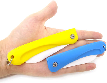 Honbay 2PCS Ceramic Folding Knife Handy Fruit Knife for Home, Travel, Picnic, Camping, etc (Pink+Green)