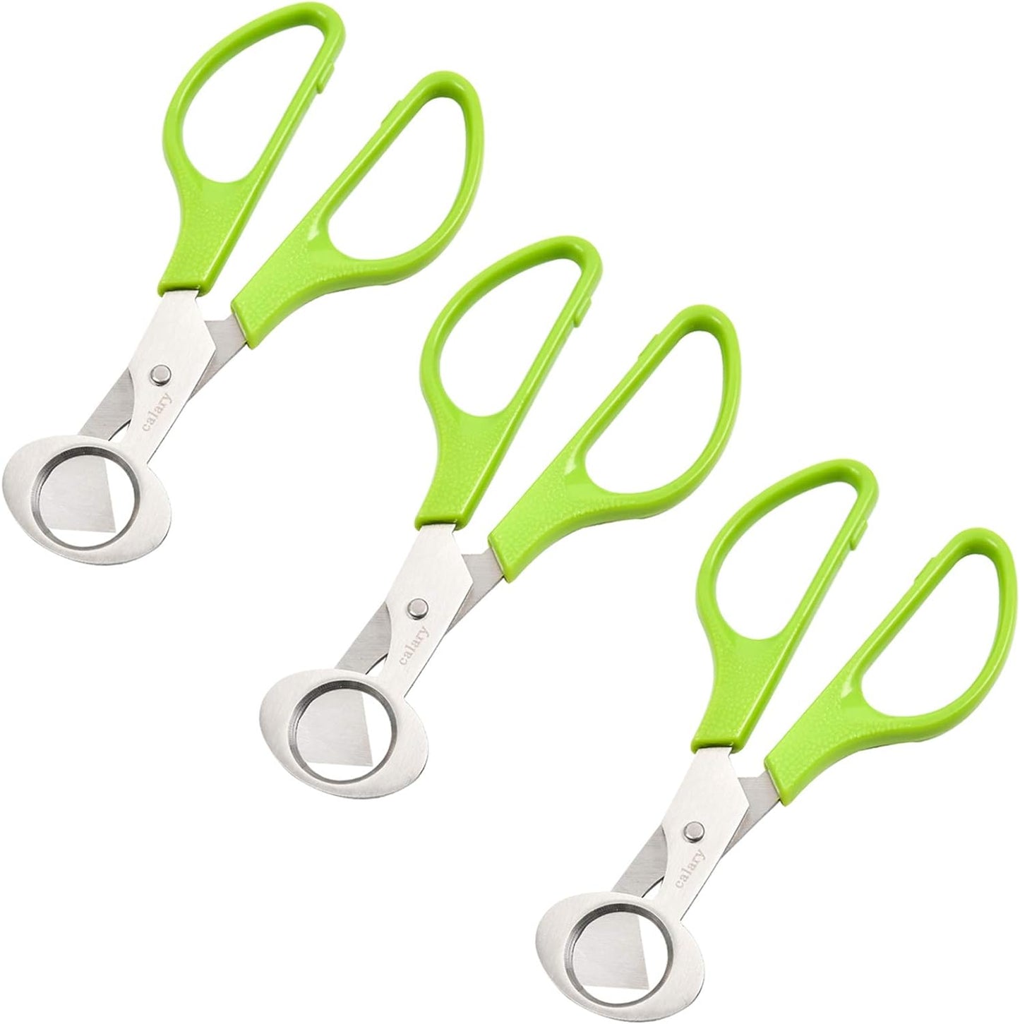 Calary 3Pcs Quail Egg Cutter Scissors Kitchen Egg Shears Tool (Green)