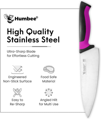7.5-Inch Nakiri Knife, High Carbon Stainless Steel Hollow Grind Blade, Razor Sharp Edge, Ergonomic Non-Slip Handle, Cleaver Style, DT-50 Series, Orange