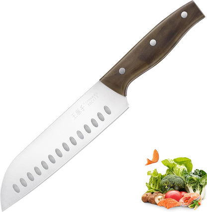 Santoku Knife 7 Inch Chef Knife Chopping Knife for Vegetable, Fruits, Meat, Perfect Gifts for Men and Women, Parents