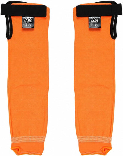 MCR Safety CutPro Hi-Visibility Cut Resistant Orange Sleeves, 13-Gauge HyperMax with Adjustable Hook and Loop Bicep