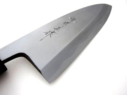 Houcho.com Sakai Ajimasa, Genuine Sakai-Manufactured, 7.6" (195mm) Kasumi White Steel Deba Knife