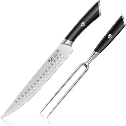 Cangshan ELBERT Series German Steel Forged 2-Piece Carving Set (White)