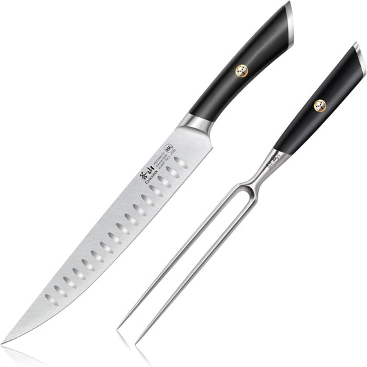 Cangshan ELBERT Series German Steel Forged 2-Piece Carving Set (White)