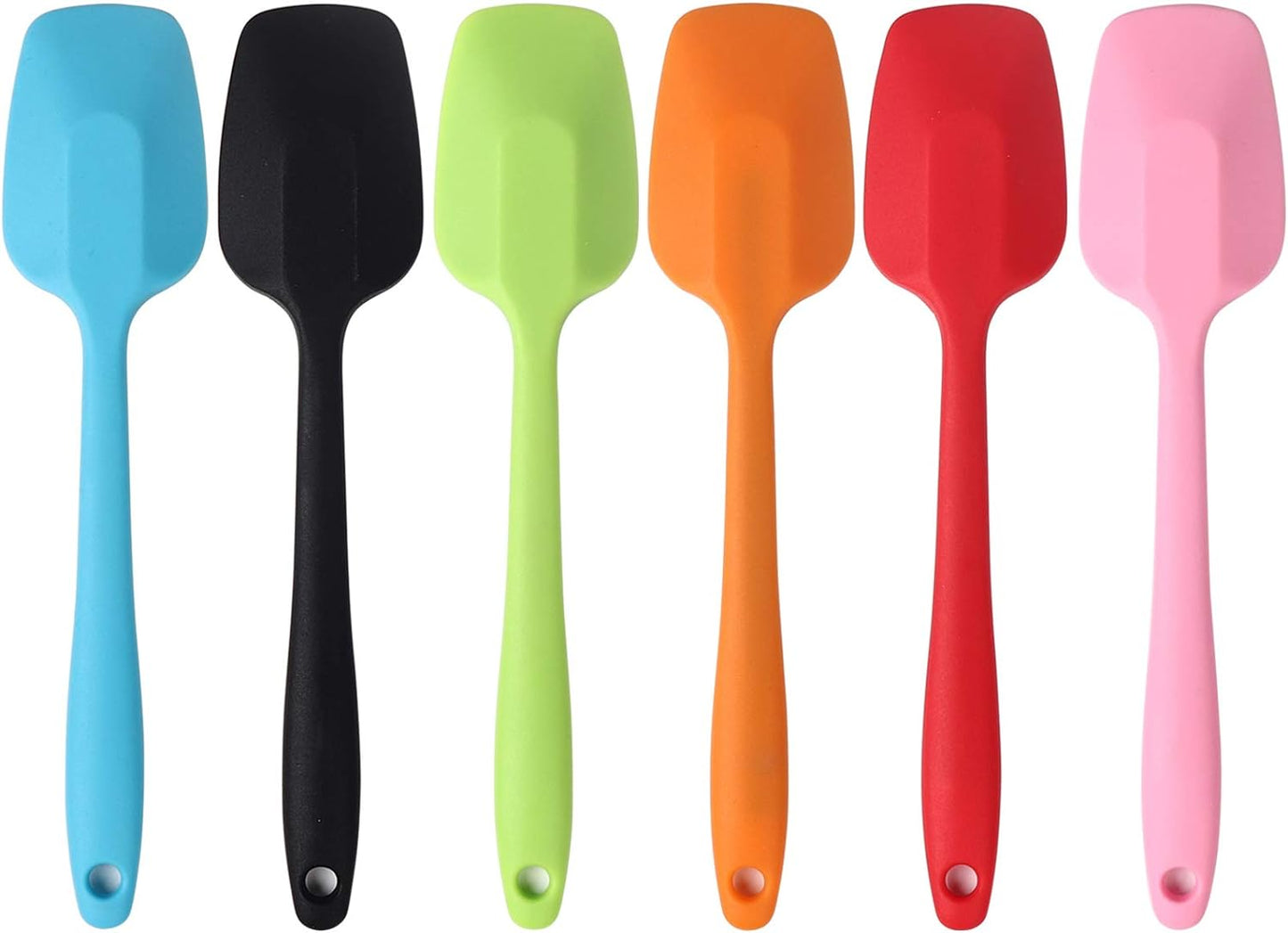Silicone Spatulas, 10.6 inch Rubber Spoon Spatula Heat Resistant One Piece Design Seamless Non-Stick Spoonulas Flexible Scrapers Baking Mixing Tool (4 Pcs)