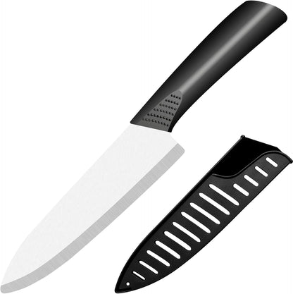 Ceramic Knife - 8 inch Chef's Knife - Light, Precise, Sharp Ceramic Kitchen Knife with Sheath Cover
