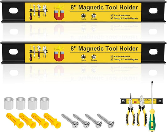 UCINNOVATE 8” Magnetic Tool Holder Strip, Heavy Duty Magnetic Tool Organizer for Garage, Workshop, Kitchen, and Office, Wall Mount Magnetic Tool Strip for Tools, Knives, and Utensils