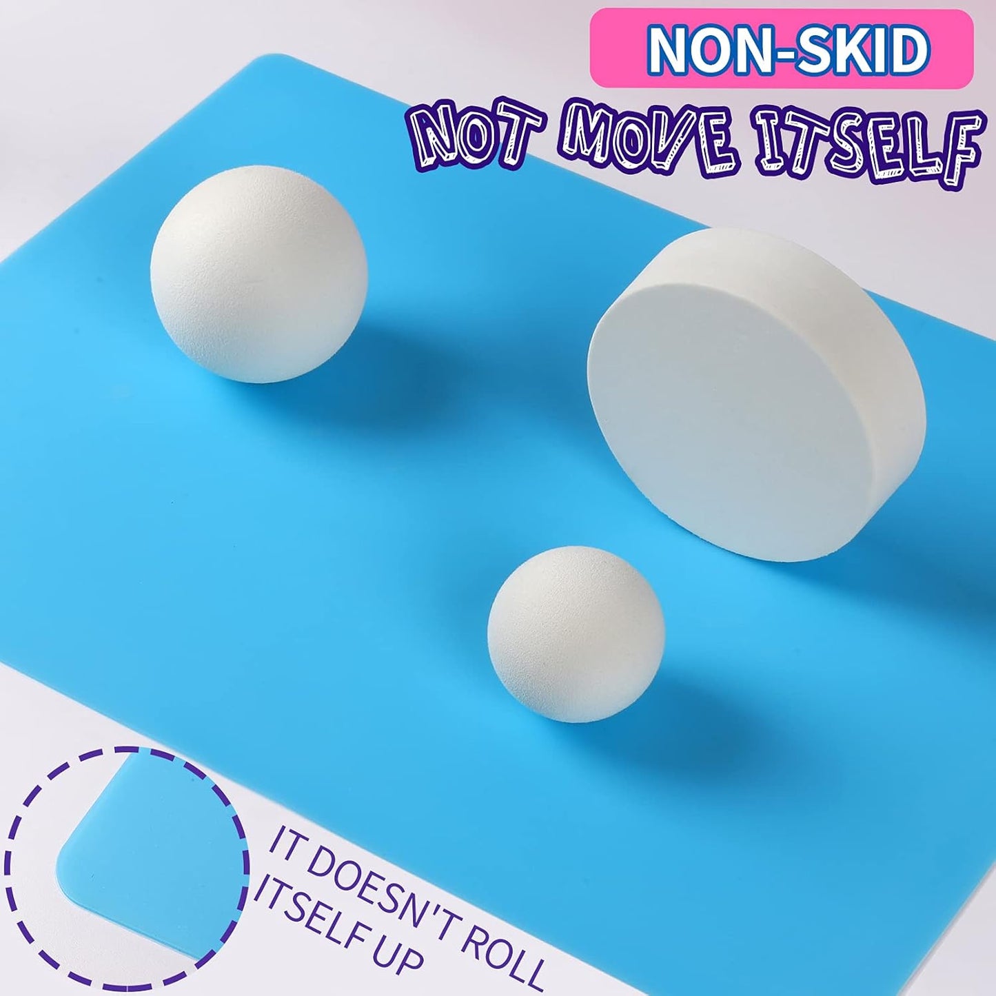 LEOBRO Silicone Mats for Crafts, 2 Pcs 11.69" x 8.26" Silicone Mats for Resin, Paint Clay Play Dough Mat, DIY Arts and Crafts, Light Gray & Clear