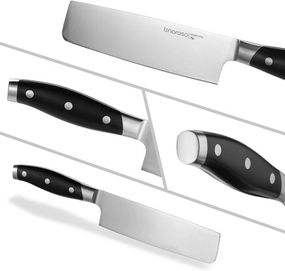 linoroso Serrated Bread Knife for Homemade Bread with Elegant Gift Box, Full Tang Ultra Sharp Forged German Carbon Stainless Steel Bread Knife 8 inch for Slicing Bread, Bagels, Cake - Classic Series