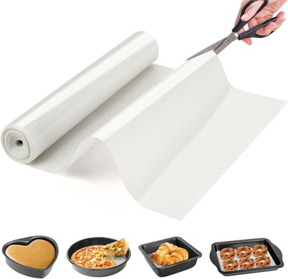 Silicone Baking Mat Roll -Cut to Size Silicone Mat - Non-Stick Pastry Mat for Dough Rolling, Non-slip Silicone Mat for Kitchen Counter, Reusable Air Fryer Linner, Oven Liner, Freeze Dryer Mat