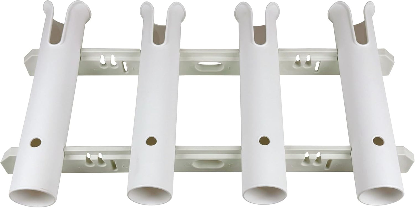 Wall Mounted Fishing Rod Holders Tubes Links Fishing Rod Holder Rack Rests (4-TUBE White-HiUmi-US)