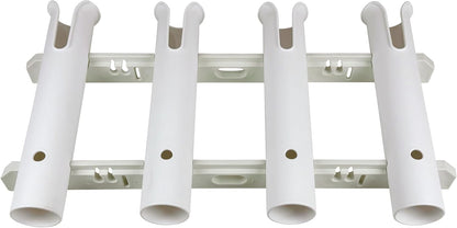 Wall Mounted Fishing Rod Holders Tubes Links Fishing Rod Holder Rack Rests (4-TUBE White-HiUmi-US)