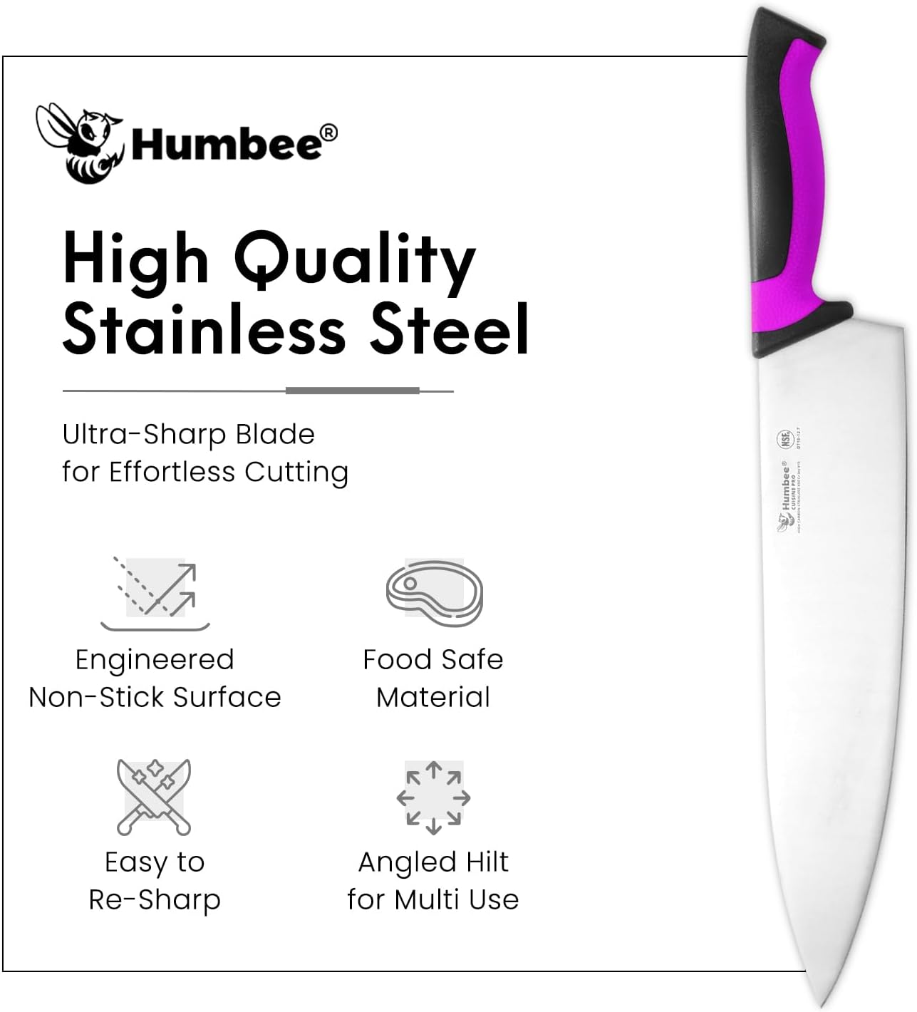 7.5-Inch Nakiri Knife, High Carbon Stainless Steel Hollow Grind Blade, Razor Sharp Edge, Ergonomic Non-Slip Handle, Cleaver Style, DT-50 Series, Orange