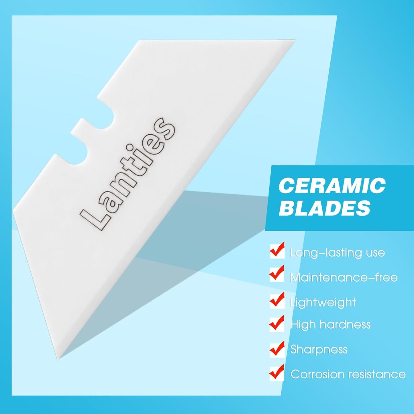 20 Pack Ceramic Utility Blades High Hardness Replacement Blades Fit Utility Knife, Sharp and Reliable, Suitable for Most Craft Knives and Box Cutter