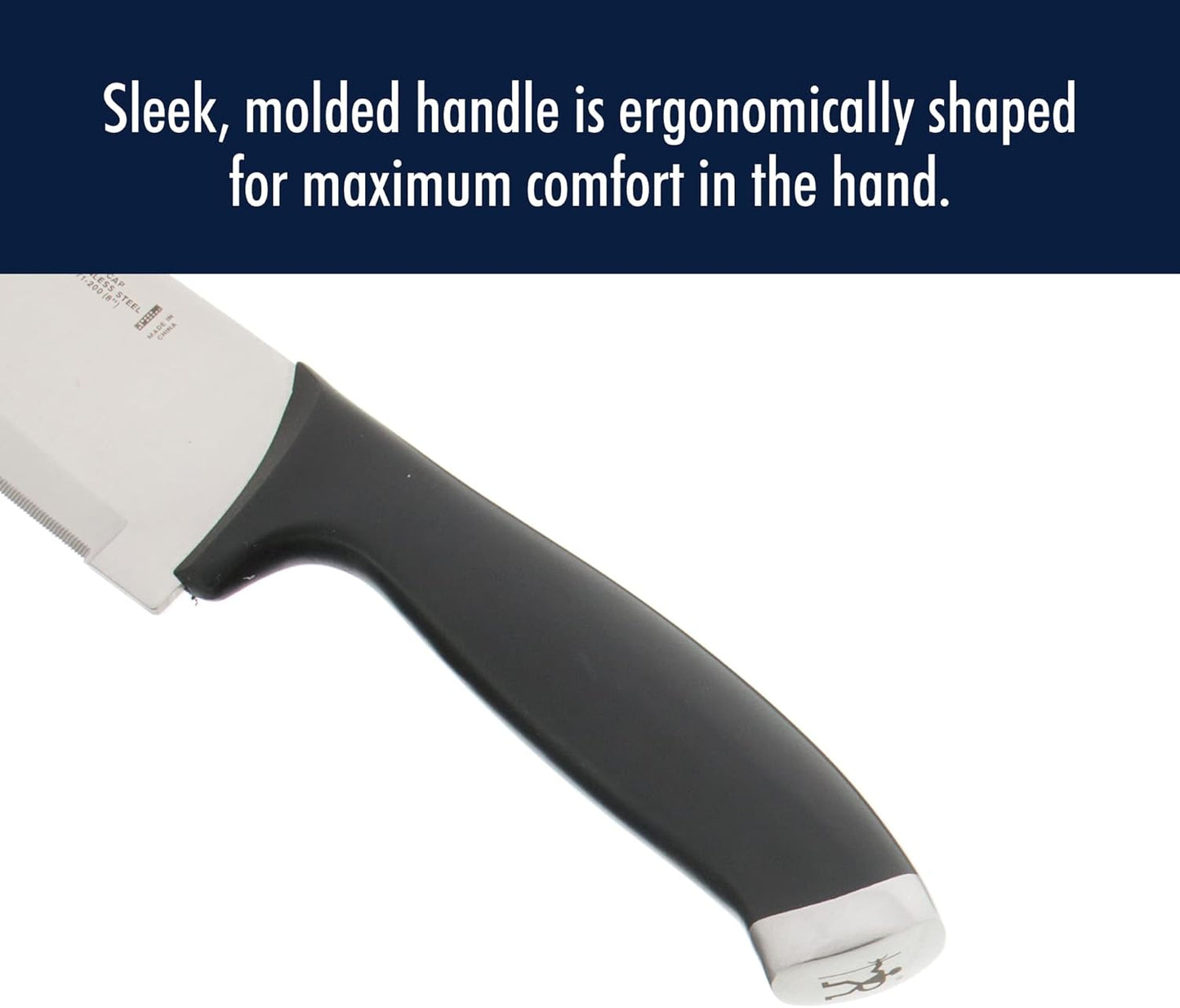 HENCKELS Silvercap Razor-Sharp 3-Piece Kitchen Knife Set, Chef Knife, Paring Knife, Utility Knife, German Engineered Informed by 100+ Years of Mastery