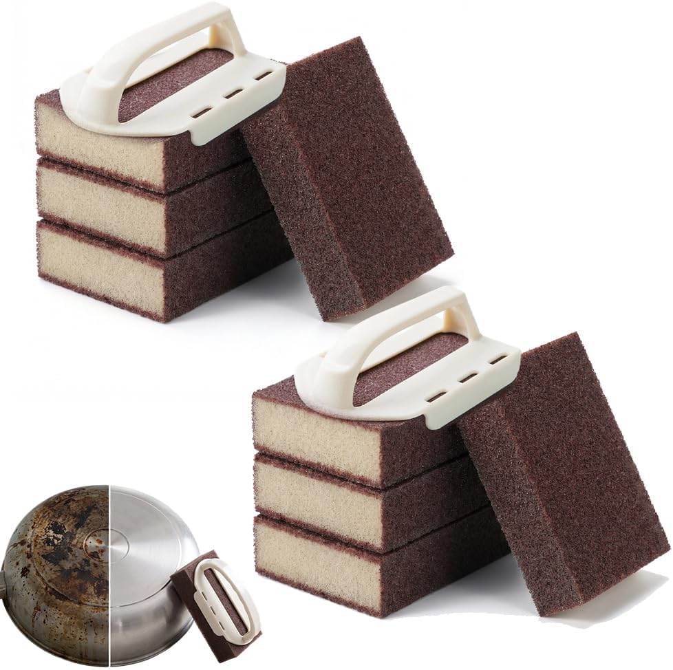 Magic Emery Cleaning Sponge Rust Remover, 2026 New Nano Carborundum Sponge, Pot Scrubber Scouring Pad Kitchen Magic Cleaning Sponge for Removing Rust Cleaning Pots and Pans (2pcs)