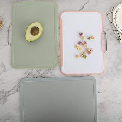 3-Piece Colorful Cutting Board Set with Stand | Color-Coded | Non-Slip | Dishwasher Safe | Durable Large Food Chopping Boards