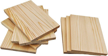 4PCS Rectangle Wood Boards Unfinished Wood Blocks for Crafting, 8x6x1in Blank Whittling Wooden Blocks for Wood Carving,Painting & Burning